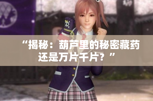 “揭秘：葫蘆里的秘密藏藥還是萬片千片？”
