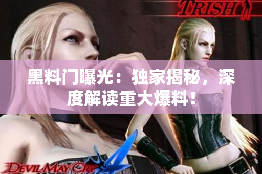 黑料門曝光：獨(dú)家揭秘，深度解讀重大爆料！
