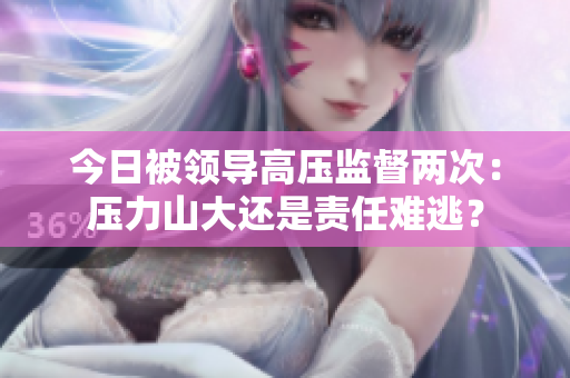 今日被領(lǐng)導(dǎo)高壓監(jiān)督兩次：壓力山大還是責(zé)任難逃？