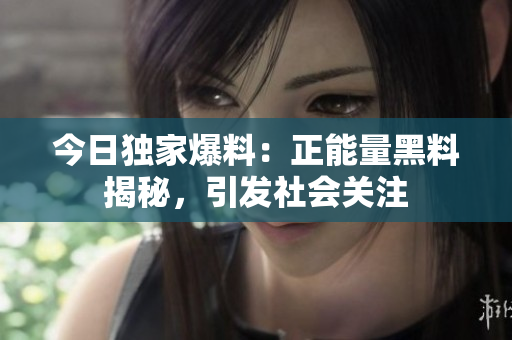 今日獨家爆料：正能量黑料揭秘，引發(fā)社會關注