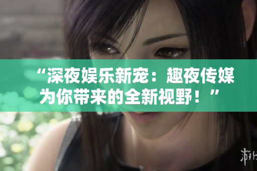 “深夜娛樂新寵：趣夜傳媒為你帶來的全新視野！”