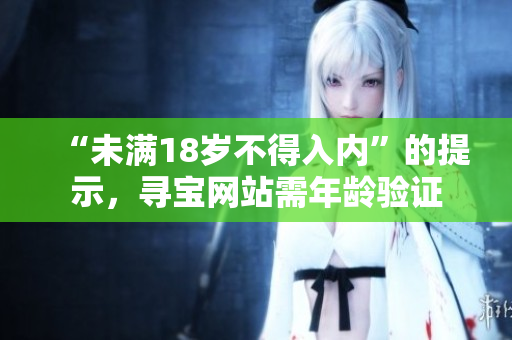 “未滿18歲不得入內(nèi)”的提示，尋寶網(wǎng)站需年齡驗證