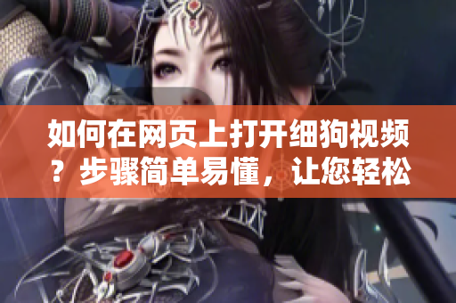 如何在網(wǎng)頁上打開細(xì)狗視頻？步驟簡單易懂，讓您輕松觀看。