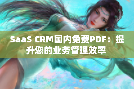 SaaS CRM國內(nèi)免費PDF：提升您的業(yè)務(wù)管理效率 