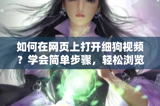 如何在網(wǎng)頁上打開細(xì)狗視頻？學(xué)會簡單步驟，輕松瀏覽最新視頻內(nèi)容