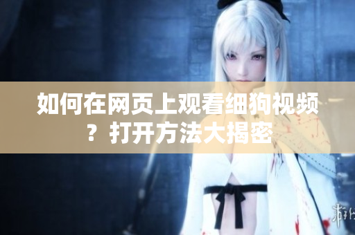 如何在網(wǎng)頁上觀看細(xì)狗視頻？打開方法大揭密