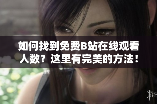 如何找到免費B站在線觀看人數(shù)？這里有完美的方法！